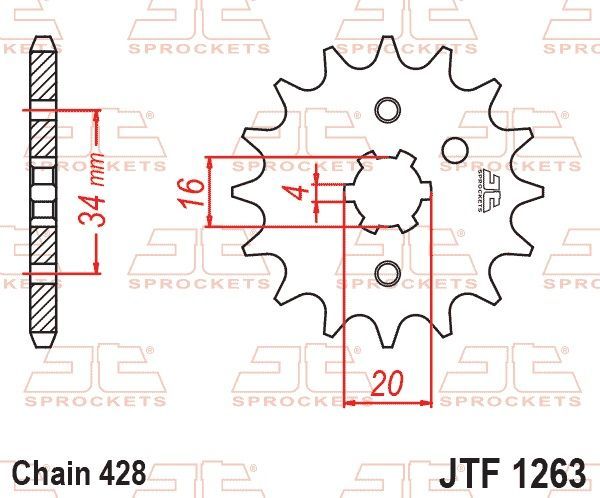 Звездочка ведущая JTF1263.16 зубьев